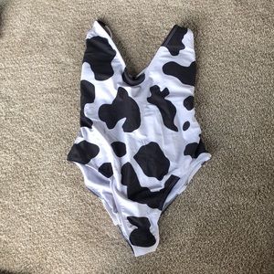 Cow Print One Piece Swimsuit